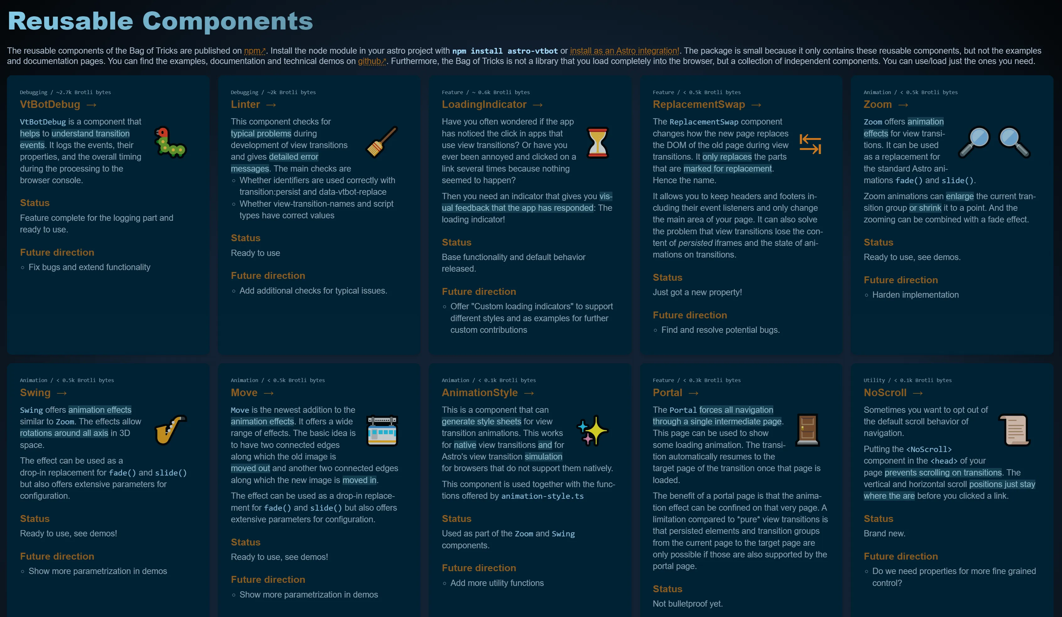 reusable components