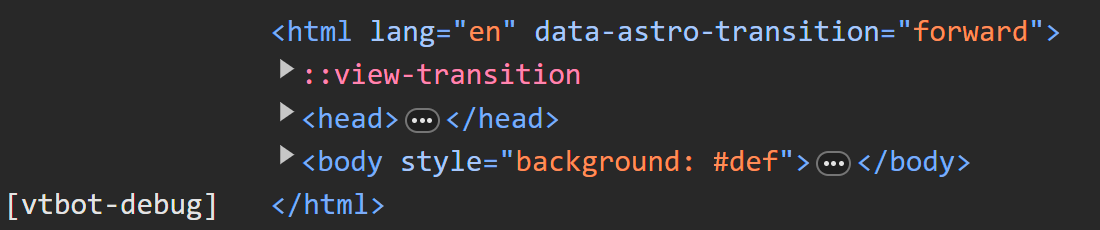 Example ::view-transition output