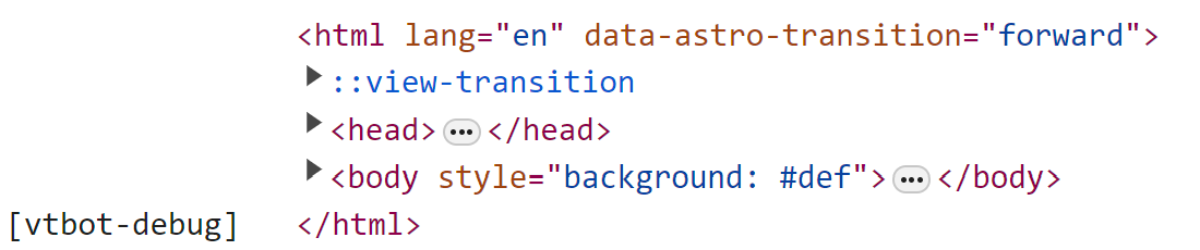 Example ::view-transition output